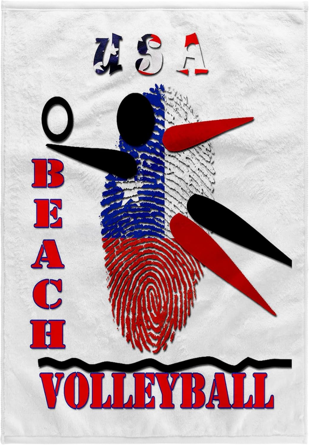 3dRose USA Beach Volleyball. Win. Score. Champion. 22x30 Bath Hand Pool Towel