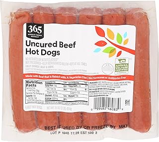 365 by Whole Foods Market, Beef Hot Dog Uncured, 16 Ounce