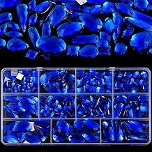 Sew On Rhinestones Flatback Mixed Shape Acrylic Sewing Crystal Rhinestones Gems for Crafts DIY Clothes.Sapphire