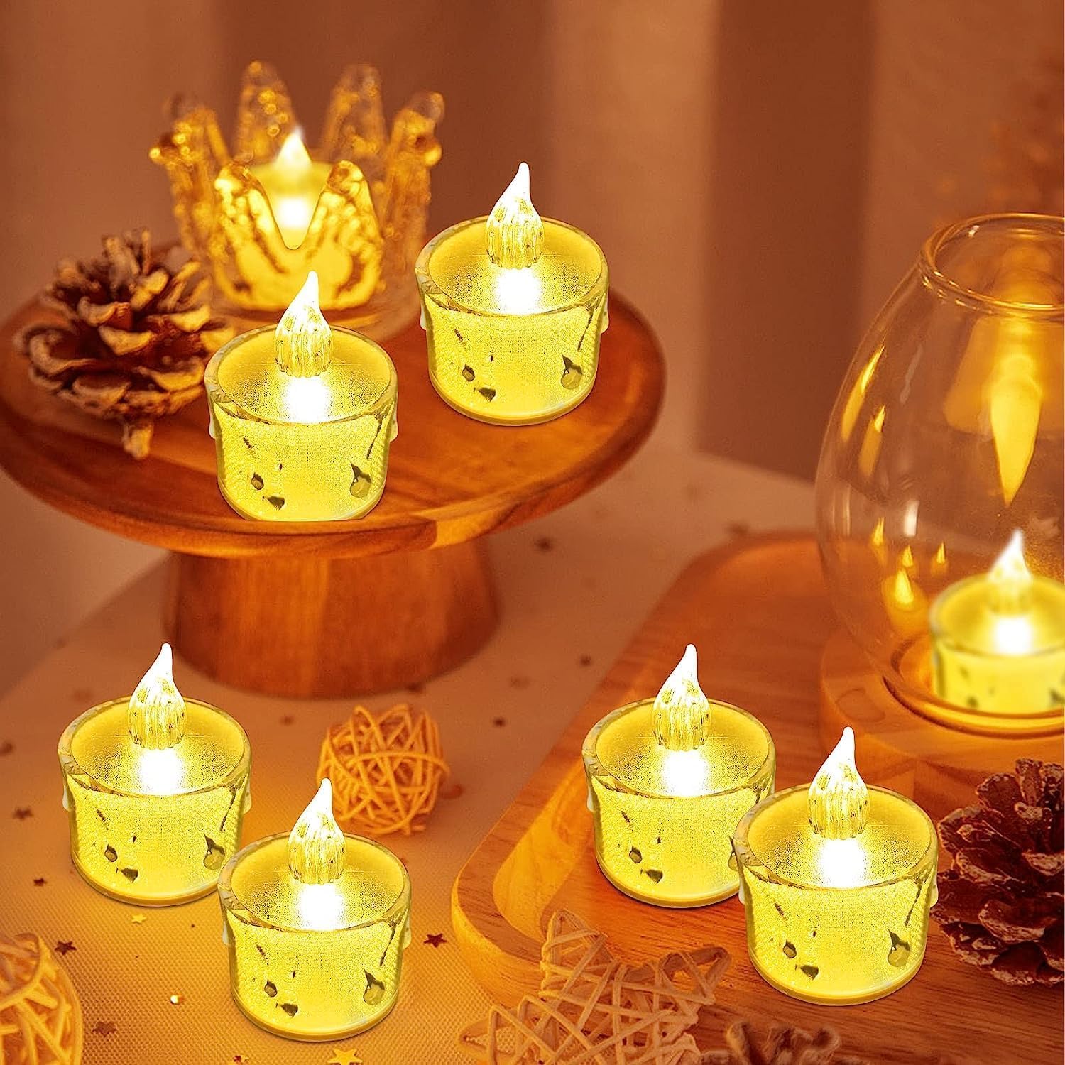 coku Crystal LED Tealight Candles - Flameless & Smokeless Battery Operated Decorative Lights for Home, Weddings, Diwali, and Christmas (Warm White, Pack of 24) (B0DHNYLQMD) Amazon Price History, Amazon Price Tracker