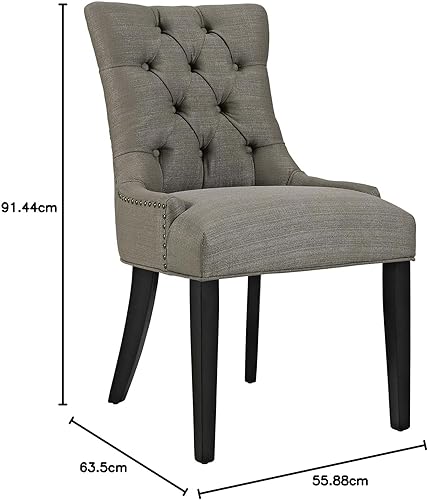 Miniatura 47 de Modway Regent - Silla de comedor de tela tapizada con botones en color blanco Blanco,Marrón,Granite,Laguna,Gris,claro,Naranja,Verde