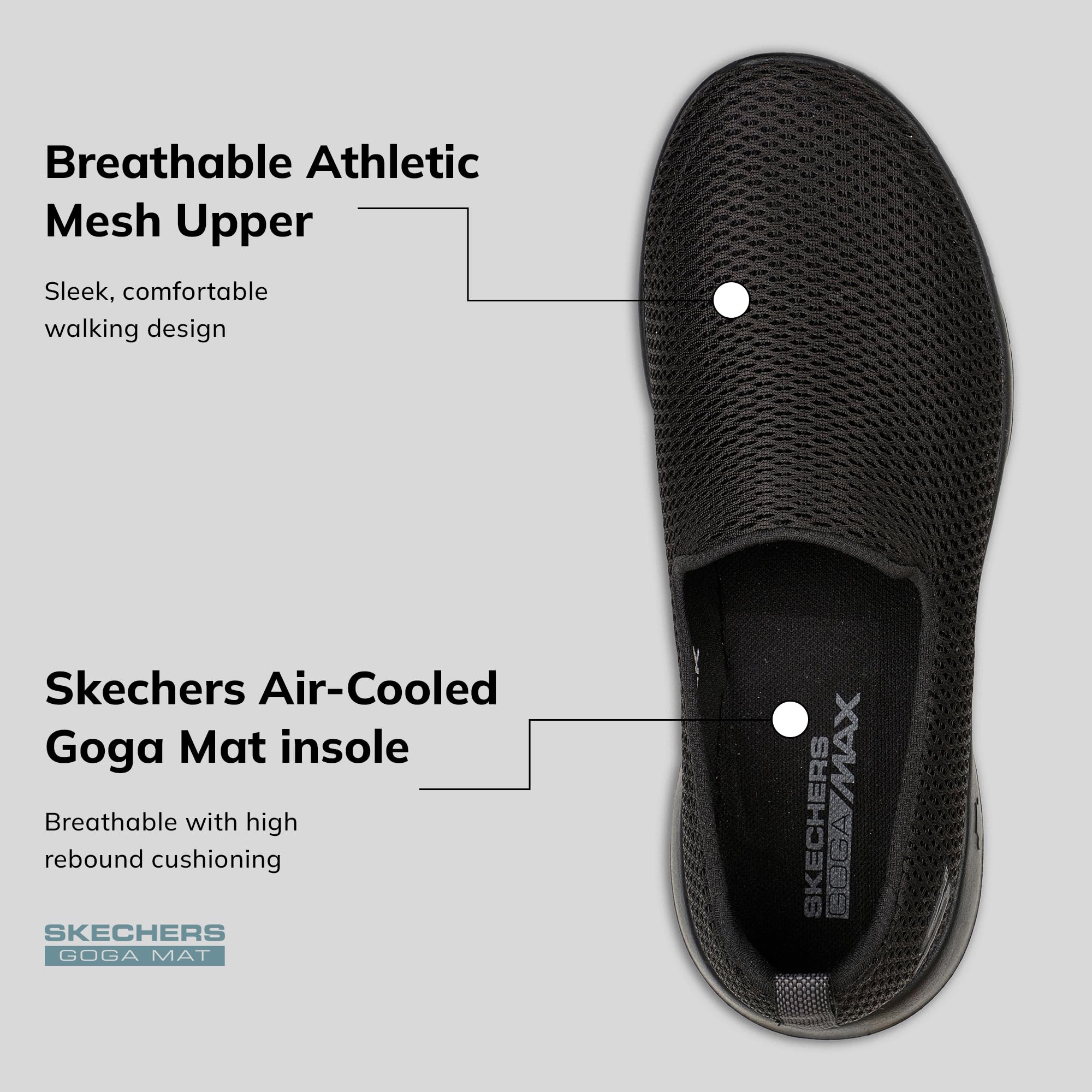 Skechers Women's Go Walk Joy Sneaker – 5GEN Cushioning, Air-Cooled GOGA Mat, Breathable Mesh Upper