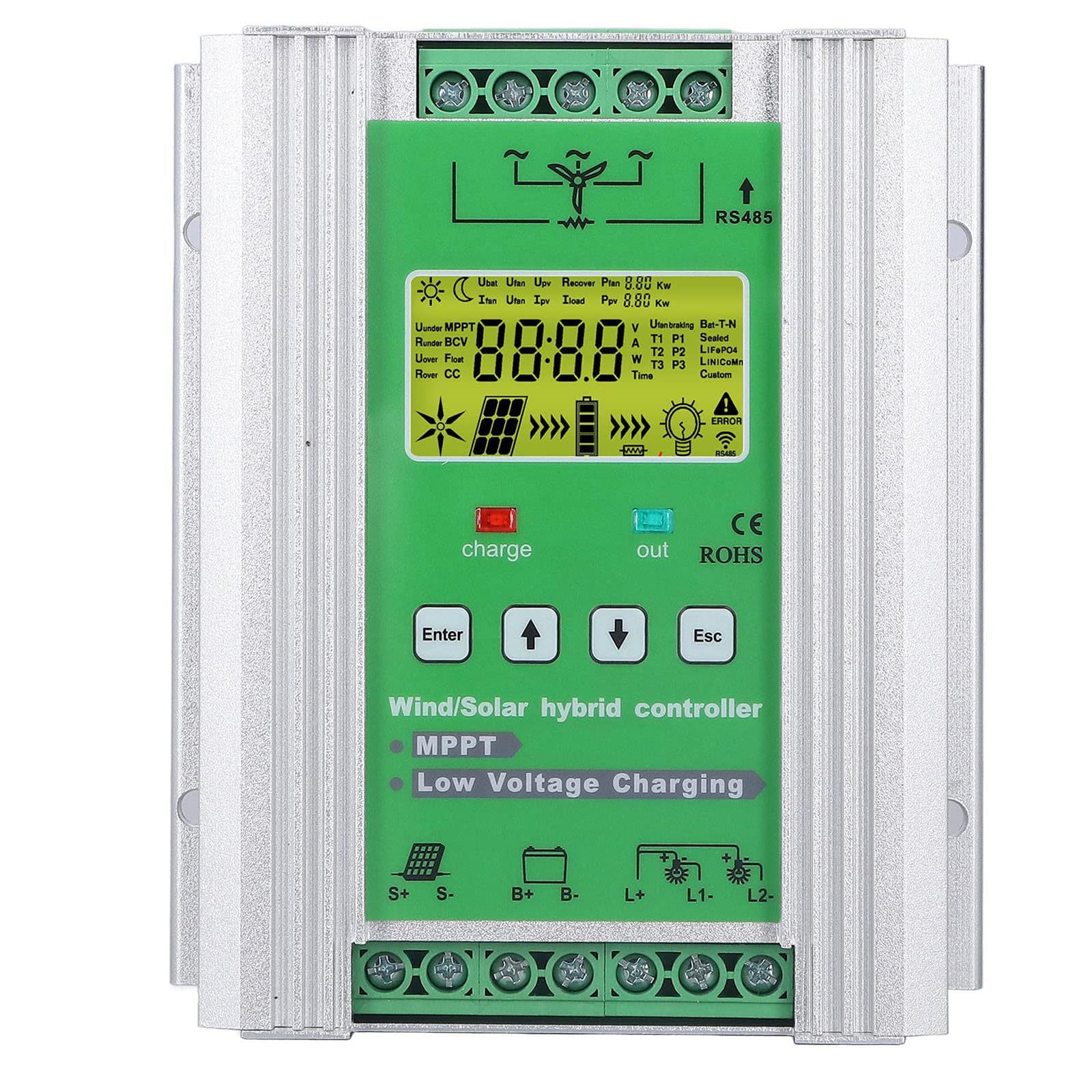 Controlador de carga eólico solar híbrido de 800W 1000W para batería off grid y aerogenerador