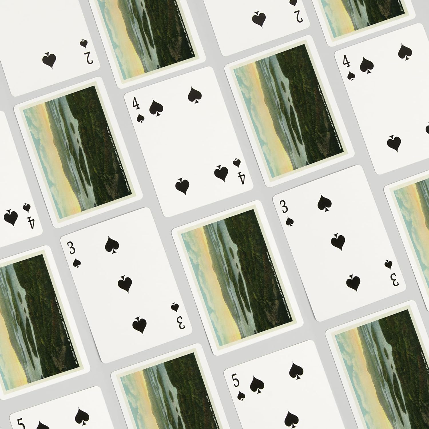 Lantern Press Lake Winnipesaukee, New Hampshire, Mt. Major View of Rattlesnake Island, Vintage Halftone, 52 Playing Cards for Adults, Poker Size Card Deck