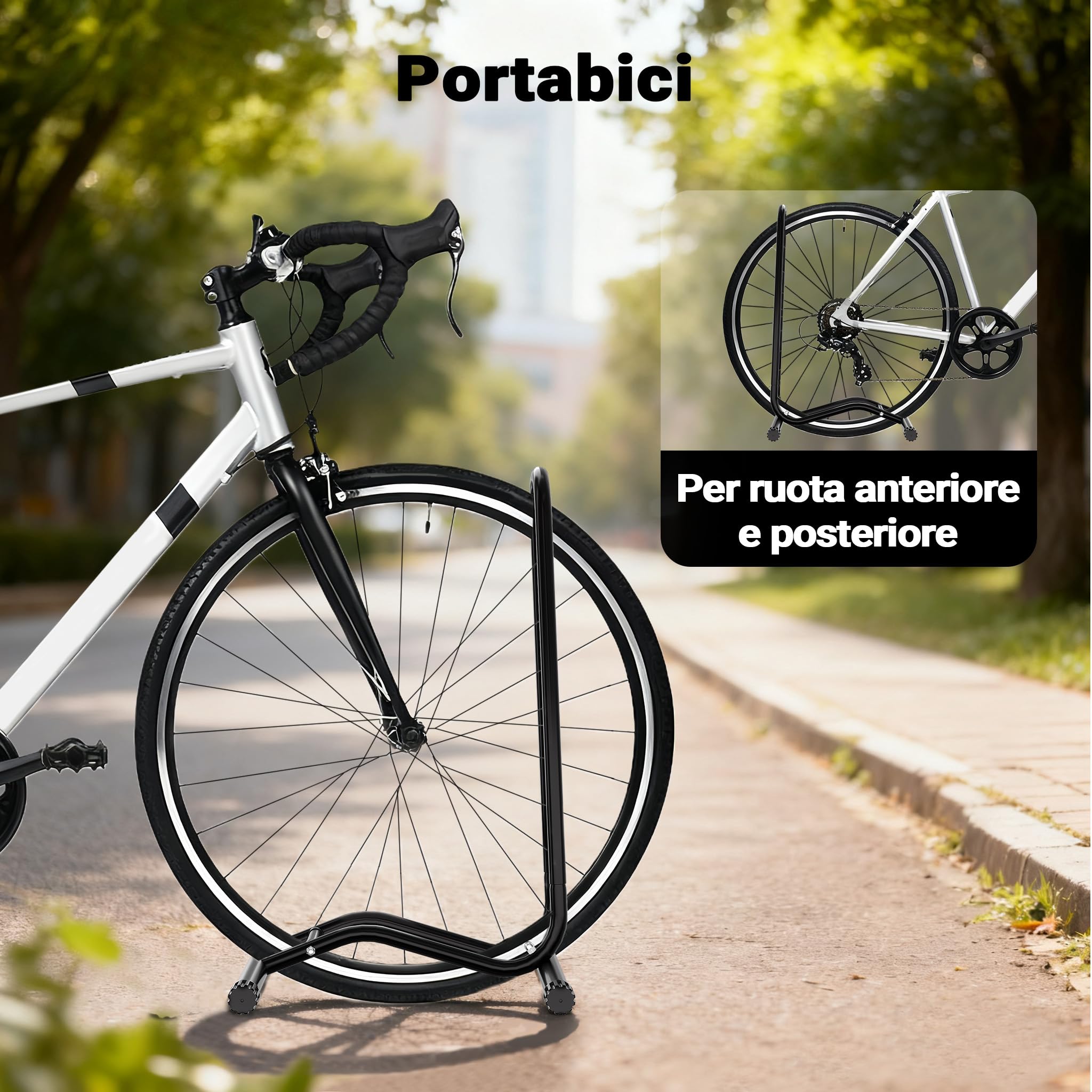 Portabici Mobile 1 Bicicletta Cavalletto per riparazioni/Montaggio per Pneumatici Larghi 60mm