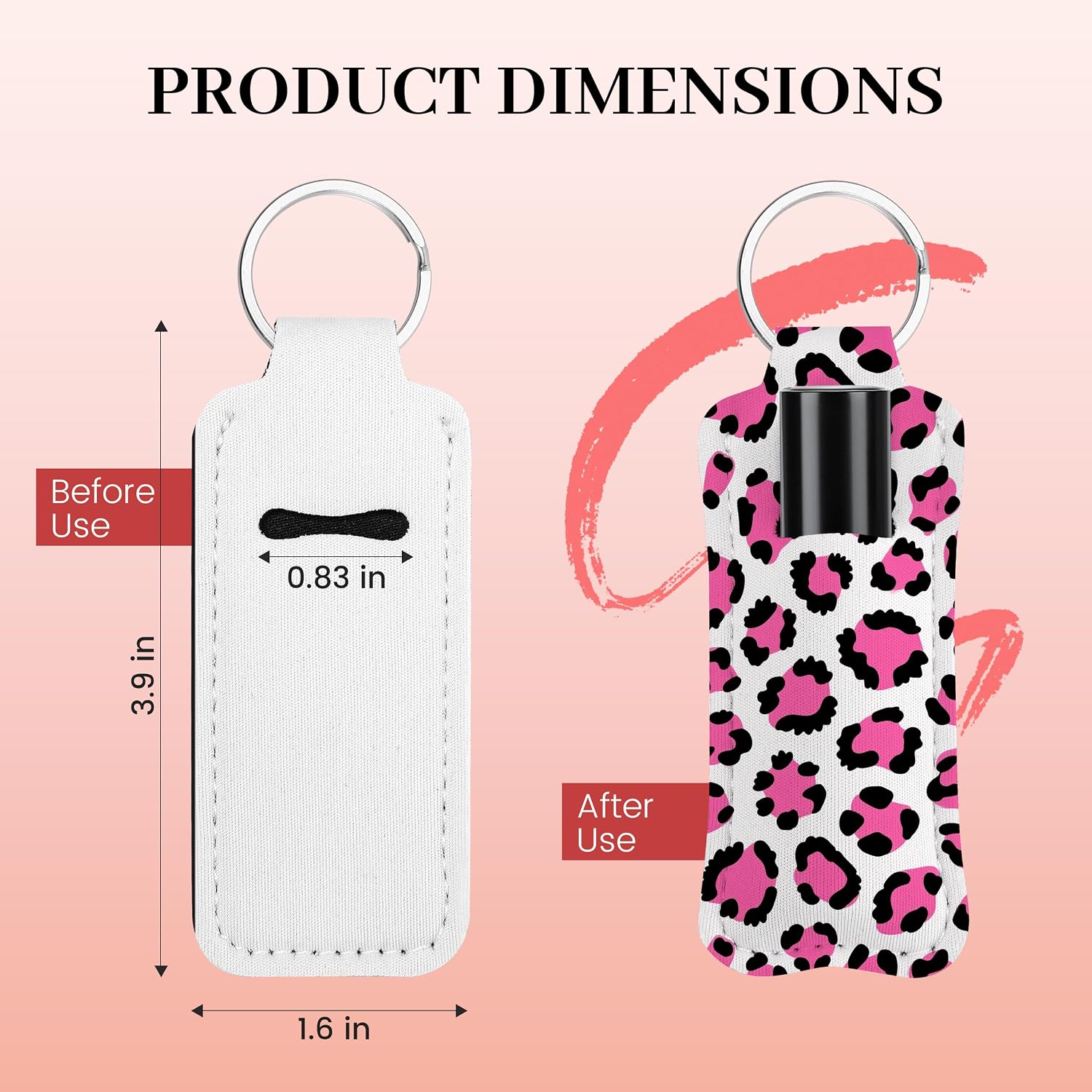 Joyclub 20 Pack Sublimation Chapstick Holder Blanks, Neoprene Lip Balm Holder Keychains Bulk for Women Christmas, DIY Personalized Lipstick Keychain, Travel Accessories, Gifts & Small Business Favors