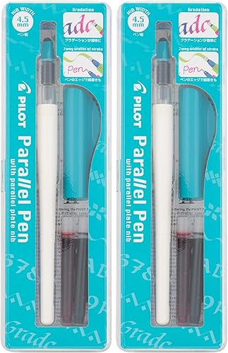 Miniatura 8 de Pilot Juego de bolígrafos de caligrafía prémium de 14682 pulgadas, punta de 0.177in, barril blanco con detalles de verde azulado