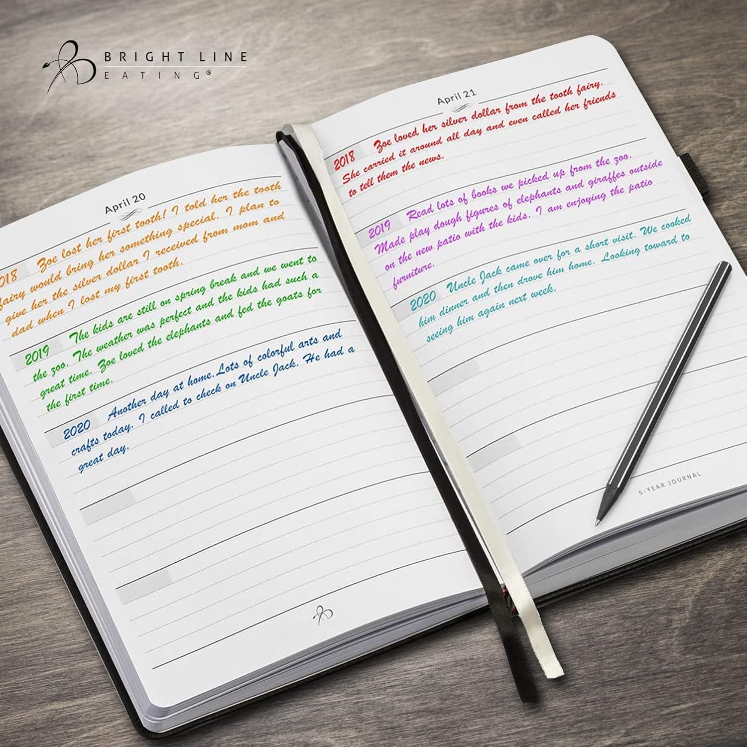 Bright Line Eating 5 Year Journal - Vegan Leather Journal w/Daily Entries – Black Memory Book Journal for Women & Men – 5 Year Journal for Tracking Memories, Ideas, Devotions & Progress 5 Bright Line Eating 5 Year Journal - Vegan Leather Journal w/Daily Entries – Black Memory Book Journal for Women & Men – 5 Year Journal for Tracking Memories, Ideas, Devotions & Progress