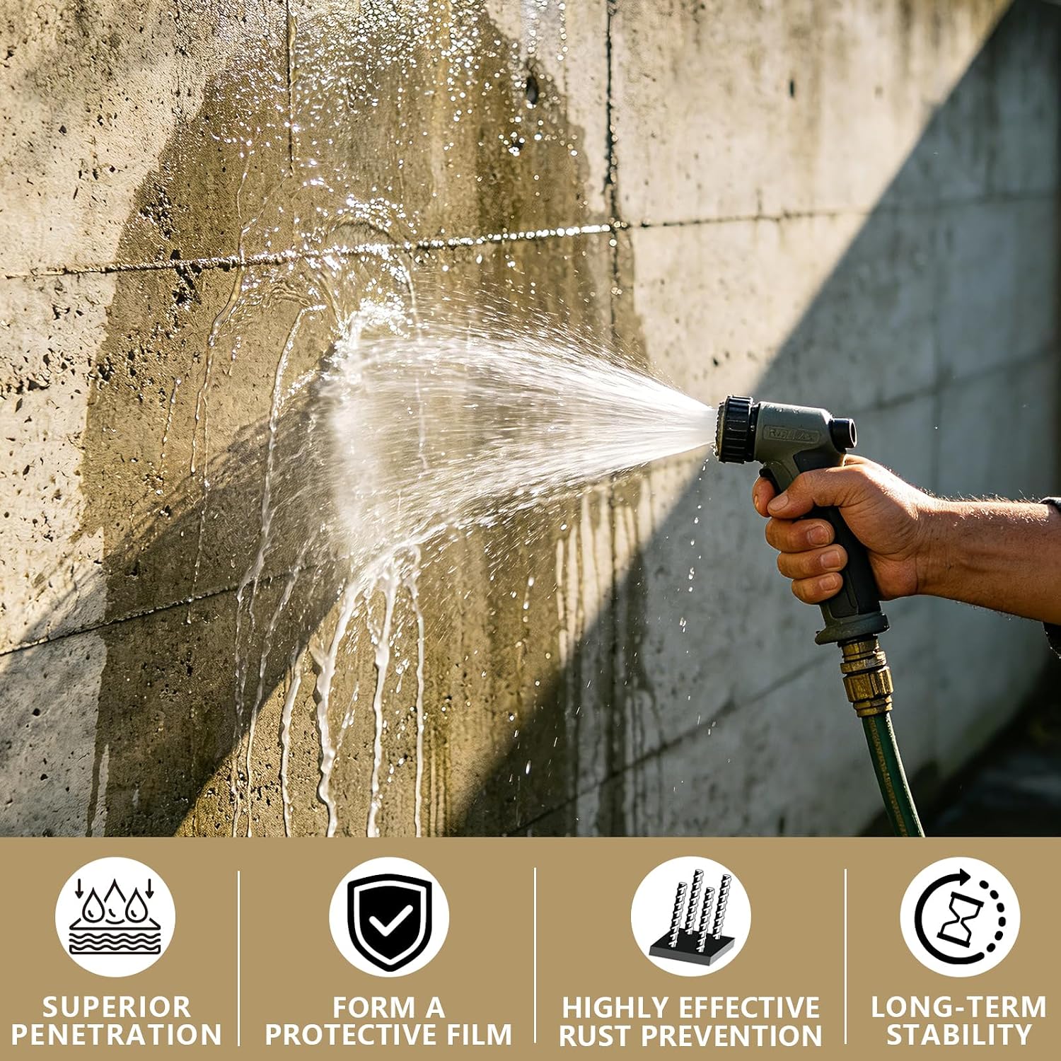 GOODTAKE Liquid Rust Convert, Rebar Corrosion Inhibitor - Heavy Duty Rust Protection for Concrete, Metal, Reinforcing Steel - 16 oz