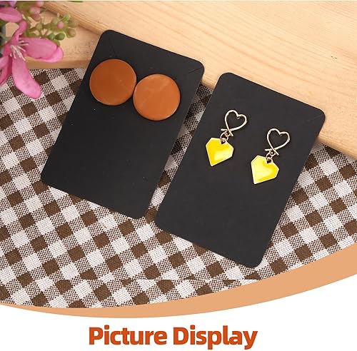 Miniatura 6 de Tanstic Juego de 300 tarjetas de aretes con parte trasera de aretes y bolsas autosellantes, soporte para tarjetas de aretes de 2.36 x 3.54 pulgadas,