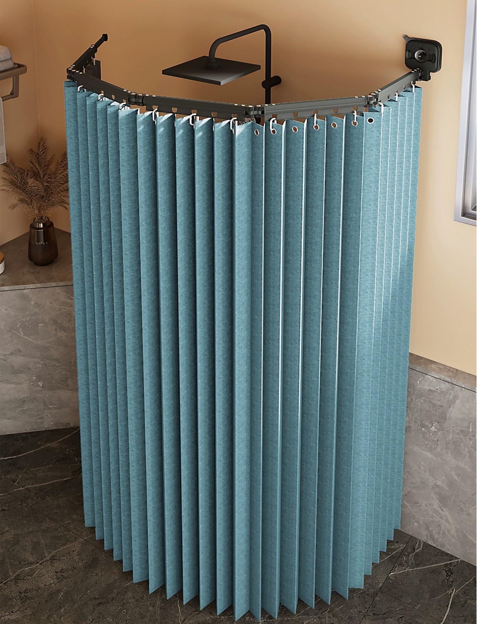 Rideau de douche portable pour camping-car et salle de bain compacte