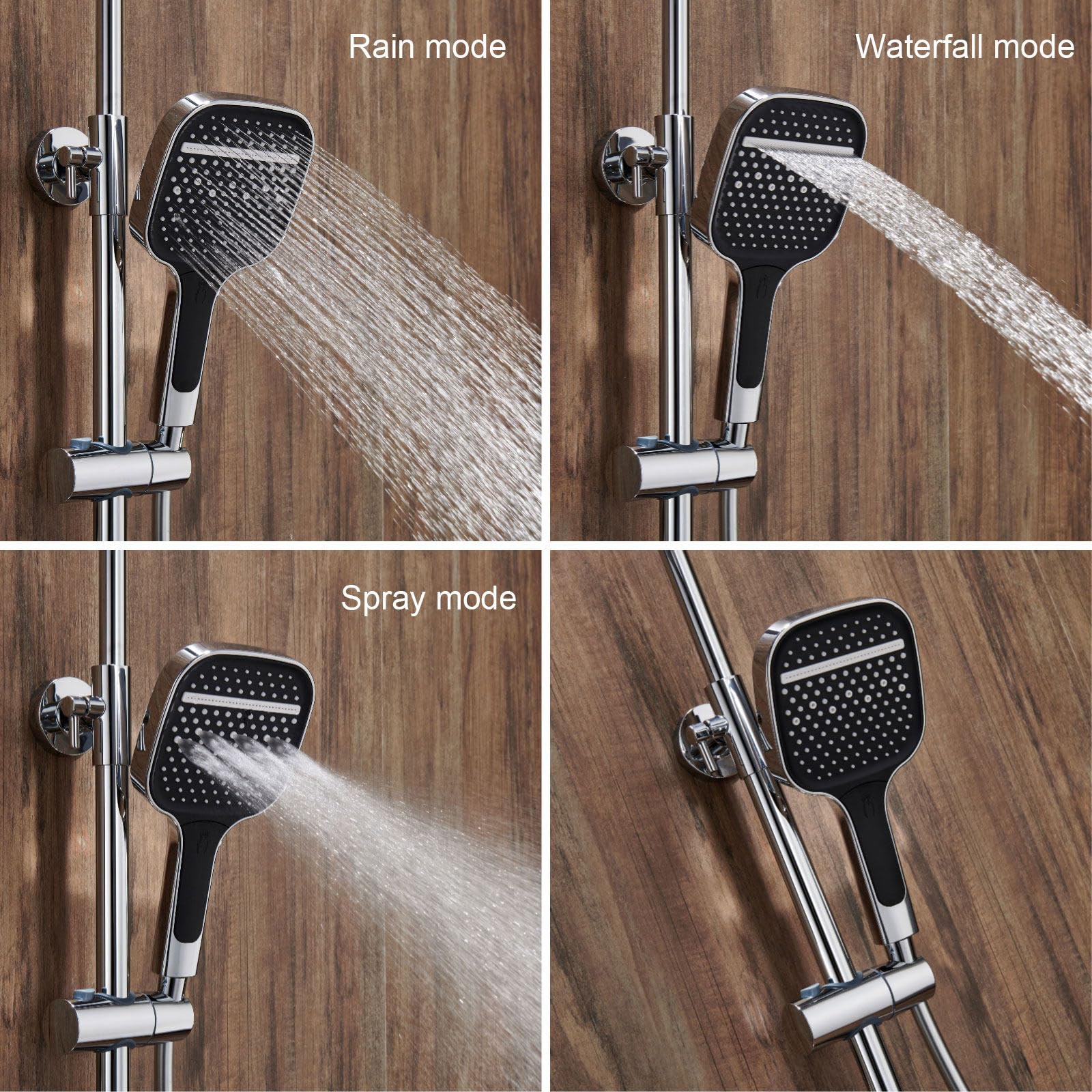 Colonna doccia con LED Luce Ambiente Moderno Piano Touch Set Doccia Rotonda/Pioggia Soffione Cascata Vasca Rubinetto 59A AllCopper Construct