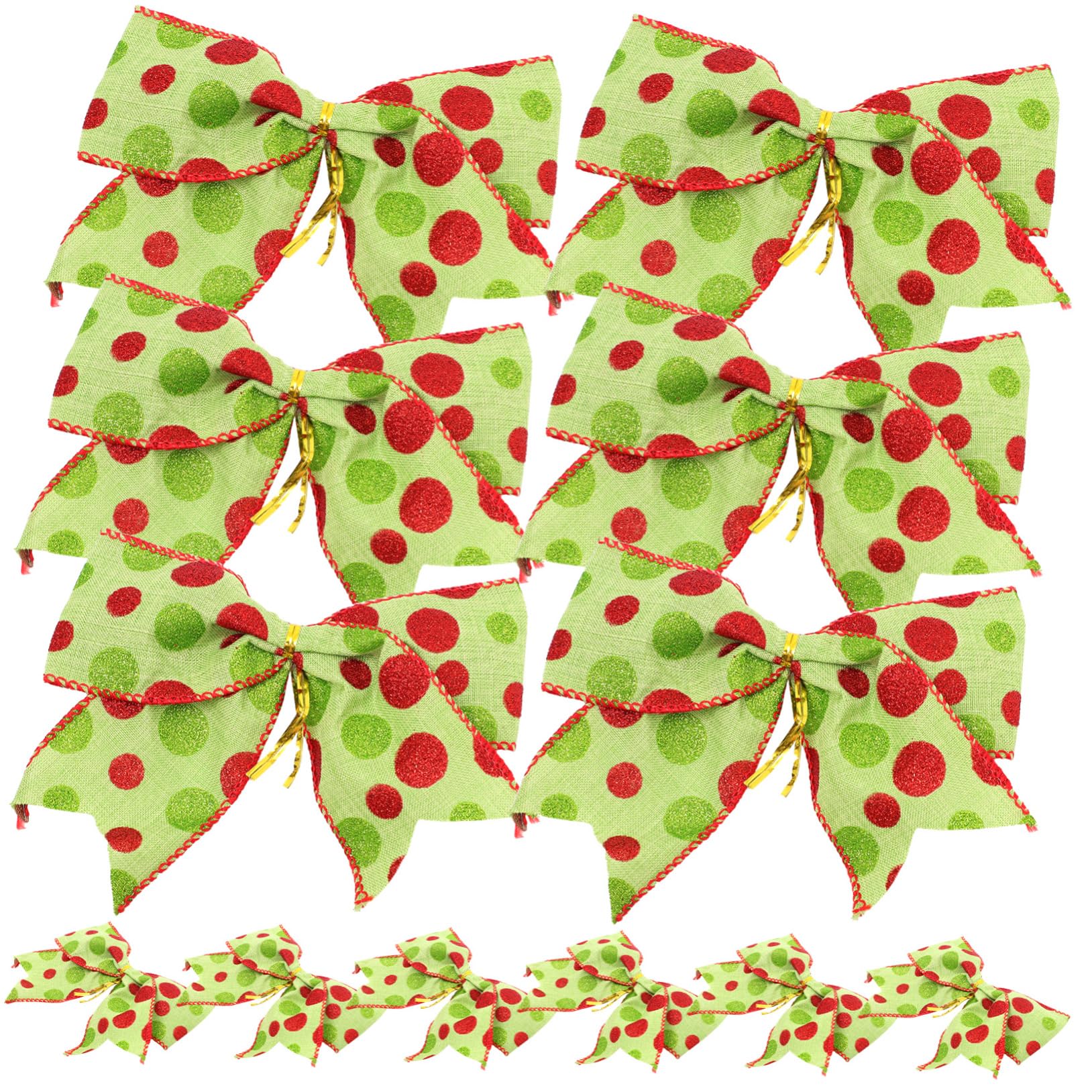 Cabilock Decoraciones De Navideños Adornos para Árbol De Navidad Y Guirnaldas Bows DIY para Decorar Fiesta De Navidad 12 Piezas X 4