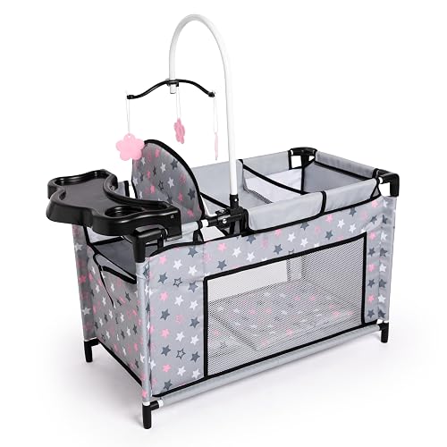 Bayer Design Cama de muñecas, Almohada, Manta, Trona integrada, móvil
