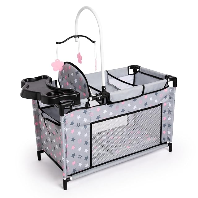 Bayer Design Cama de muñecas, Almohada, Manta, Trona integrada, móvil