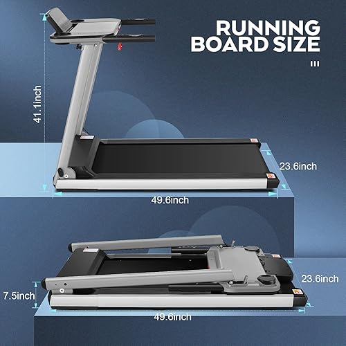 Miniatura 6 de Caminadora eléctrica plegable para debajo del escritorio, con mesa grande y altavoz Bluetooth, máquina de correr para caminar, correr, fácil