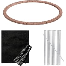 Beuta Landscape Edging | Garden Edging Border | Faux Stone Bricks for Tree Rings | 6FT Dia |5 Sections| Each Section 6 Bricks 48"L x 3.5"W x 2.25"H With Weed Guard,10 Staples & 15 Pins - Cobblestone