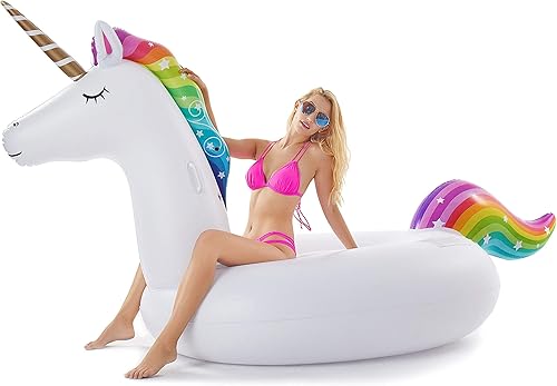 Miniatura 2 de Jasonwell Flotador inflable gigante de unicornio para piscina con válvulas rápidas y flotador inflable gigante de Pegaso de Jasonwell con válvulas