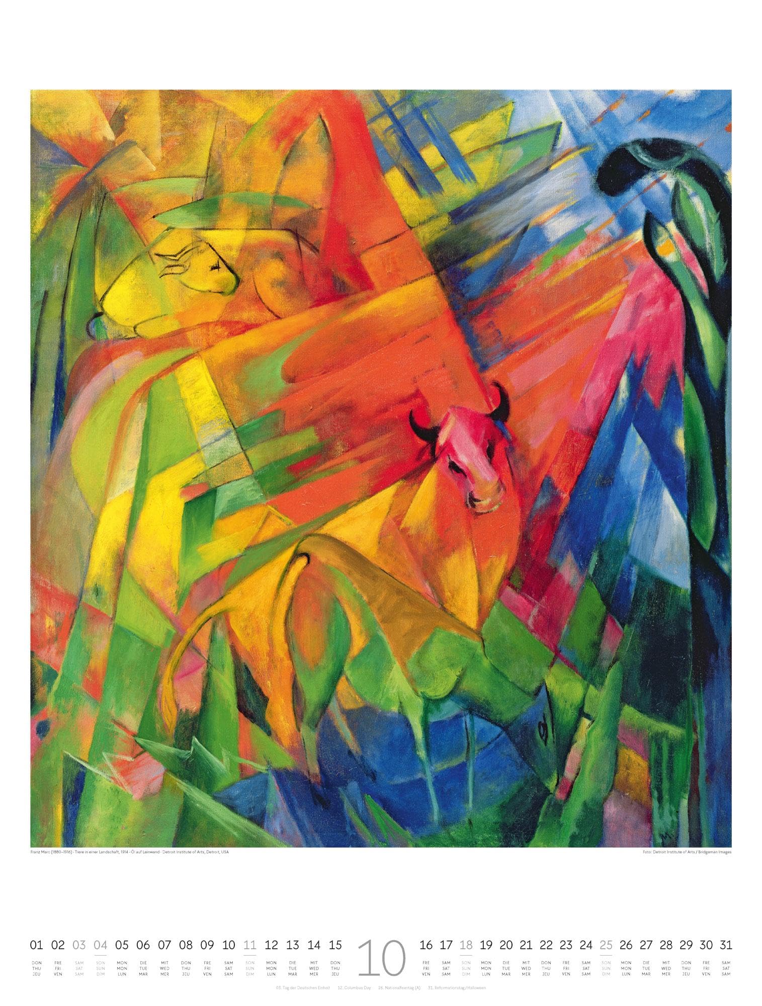 Expressionismus Kalender 2026 | Farbenfroher Kunst-Kalender im großen Hochformat (50x66 cm) | Der Blaue Reiter und Die Brücke