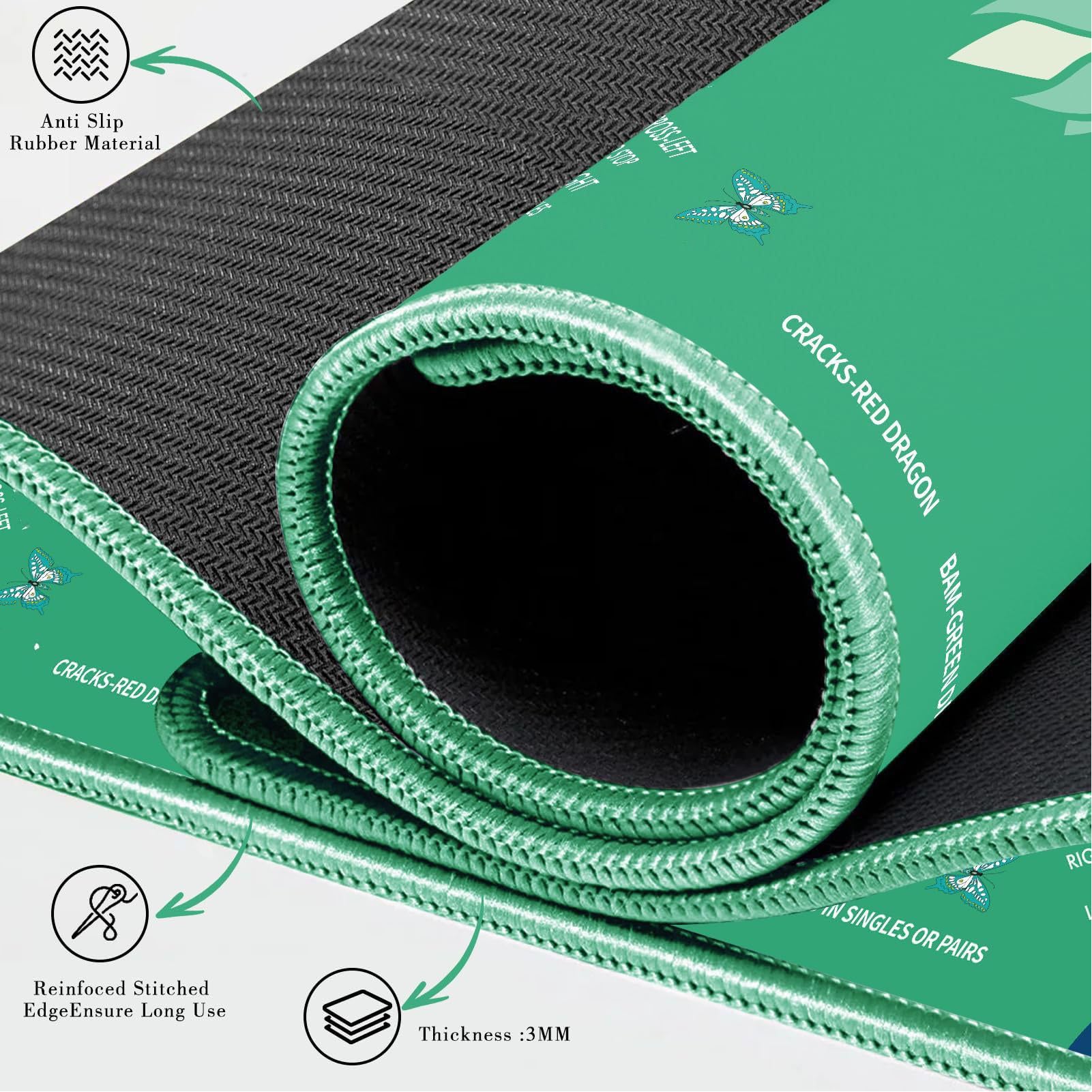 Tapis de Mahjong Antidérapant à Réduction de Bruit, Tapis de Table de Jeu Portable 32,4x32,4 Pouces | La base antidérapante réduit le bruit du jeu, surface lisse pour les cartes Mahjong ;Tapis portable pliable pour le