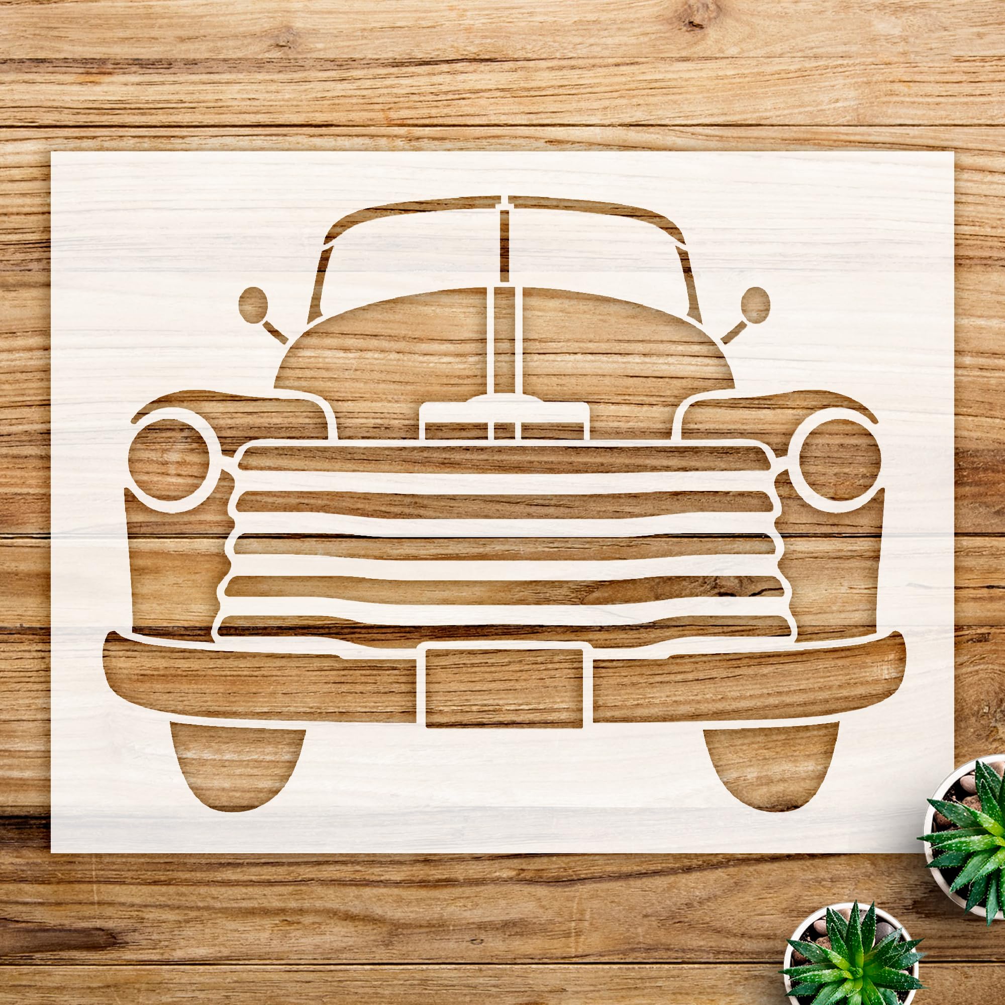 Old red Truck Stencil Pattern for Walls and Crafts, Rustic Farmhouse Design, Ideal for Country Living and Vintage Home Decor - Size A3 (16.5