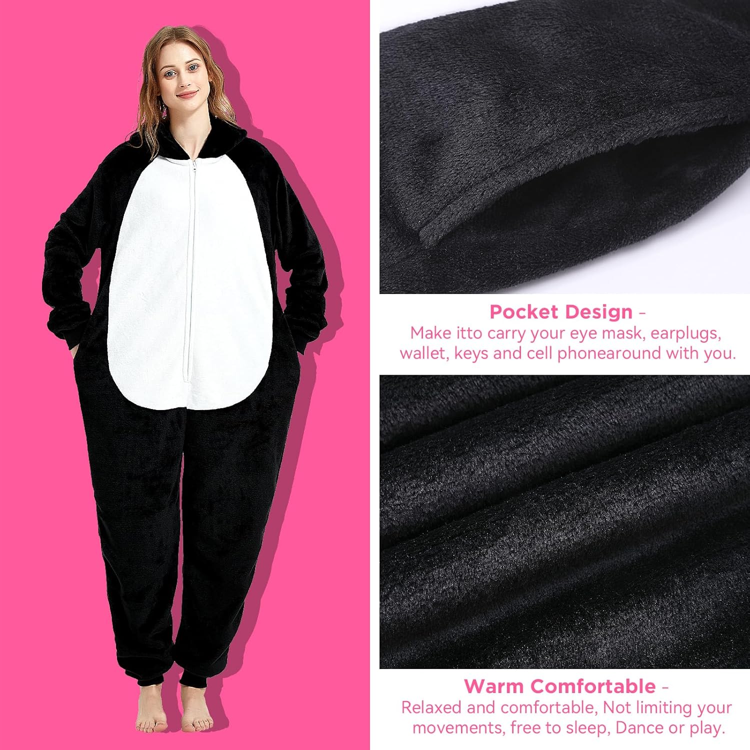 Snug Fit Adult Unisex Onesie Cosplay Costume,One Piece Pajama Halloween Homewear Suit for Women and Men - Image 5