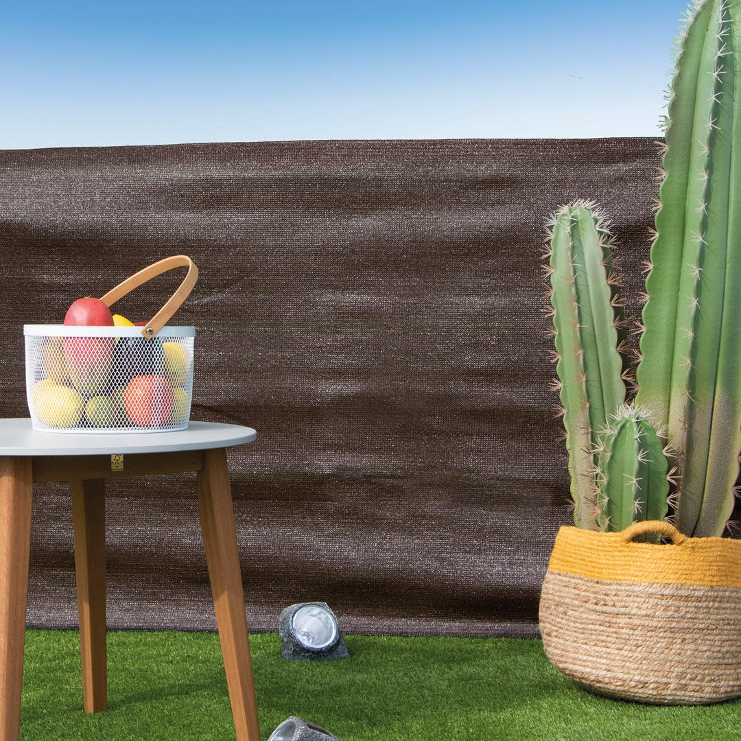Nortene Malla de Ocultación Recynet Basic 70 gr Marrón Anti-UV Exterior 1.5X50 M