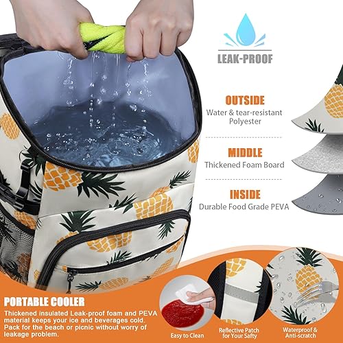 Miniatura 3 de Mochila térmica aislada a prueba de fugas, impermeable, bolsa enfriadora de 3045 latas, gran capacidad, ligera, para viajes, camping, playa,