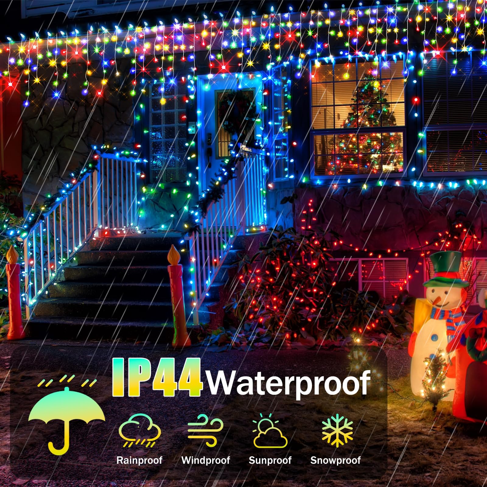 Luces de Navidad de 98 pies, decoraciones al aire última intervensión, 900 LED, 12 modos de iluminación con temporizador, memoria impermeable, luz de Navidad para patio, techo, fiesta, boda