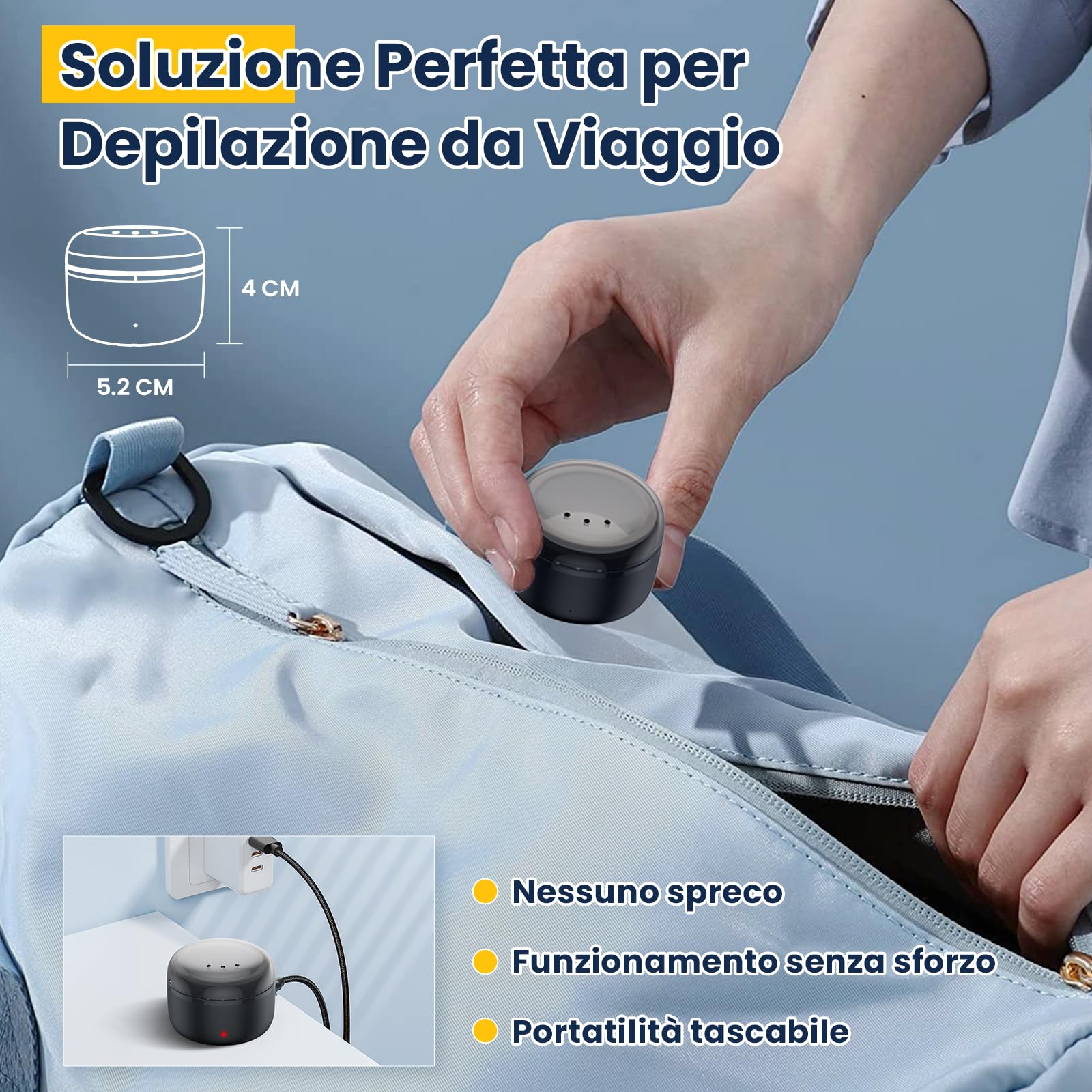 Ceretta per Naso e Orecchie per Uomo, Ceretta per Sopracciglia - Epilatore Viso con mini Scaldacera, Calore Rapido,100g Cera, 20 Applicatori, Depilazione Naso, Orecchie, Sopracciglia per Uomo e Donna