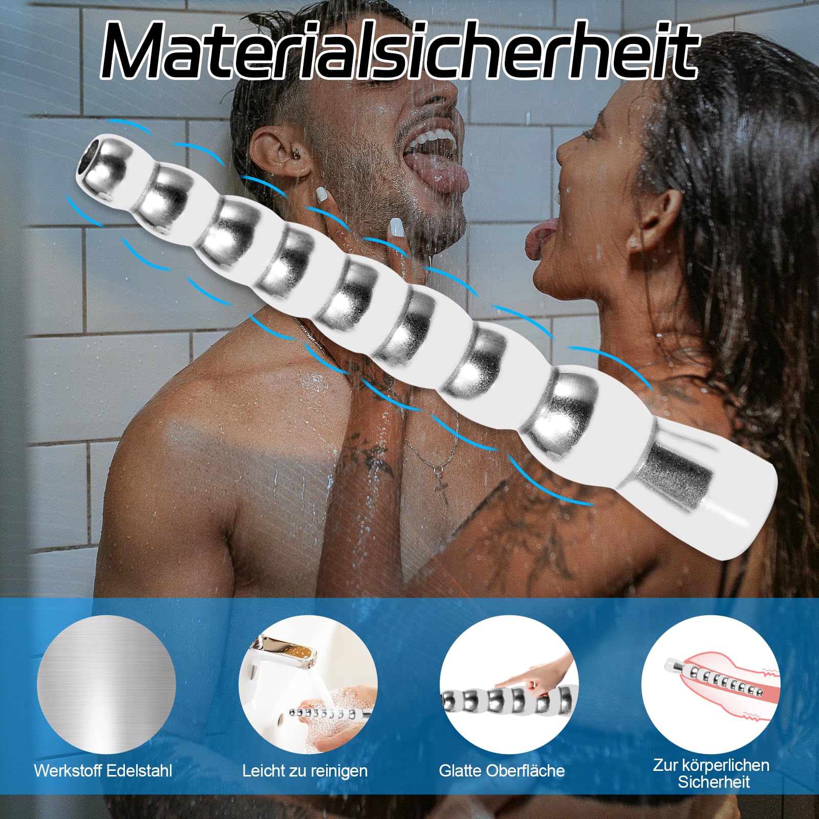 Dilatateur Urètre en Acier Inoxydable avec 8 Boules Sonde Uretre Pénis Creux en Métal Prostate Stimulant Barre de Masturbation pour Hommes Jouet Sexuel Fétiche Extrême pour Hommes (L)