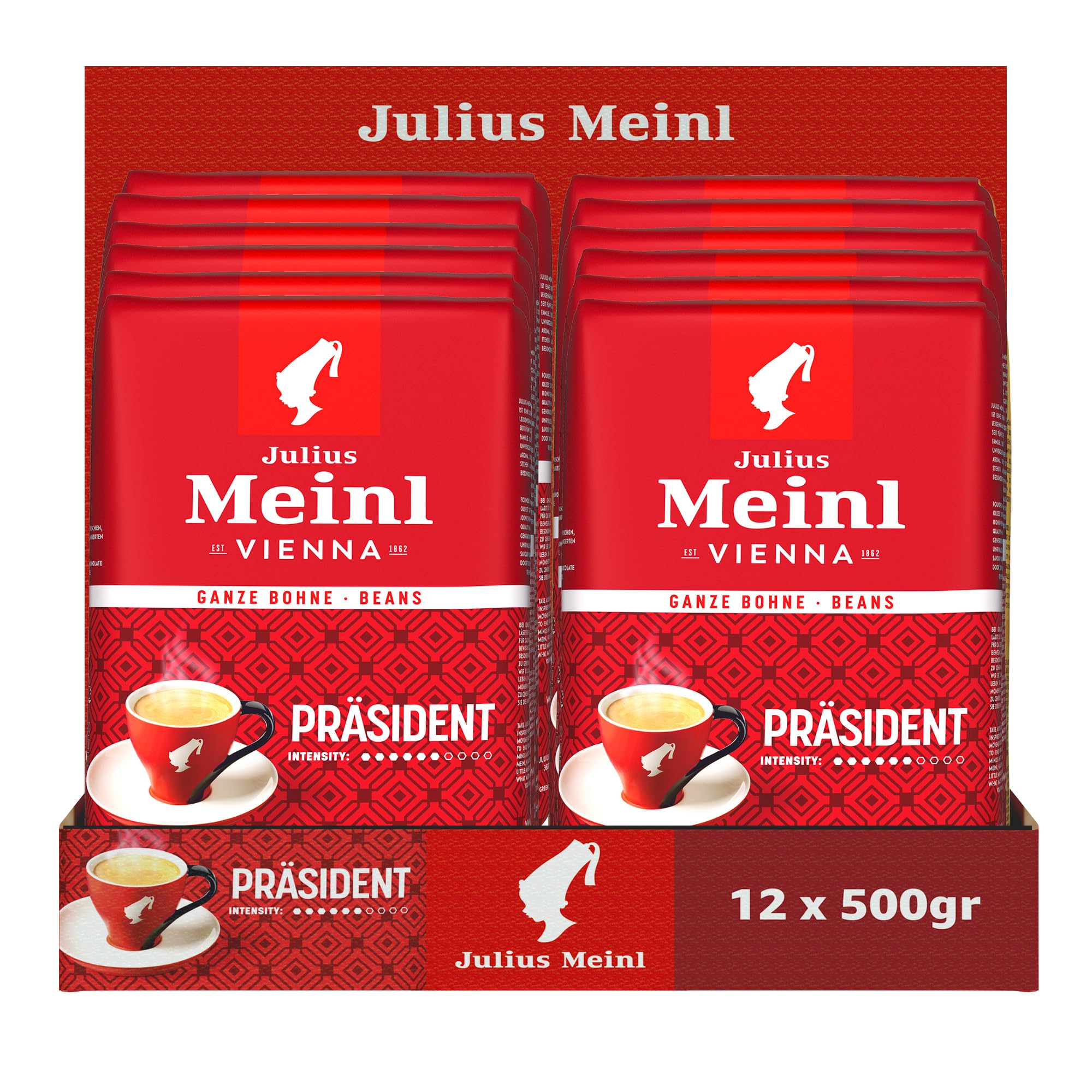 Julius Meinl President Çekirdek Kahve, 500 g x 12 Adet