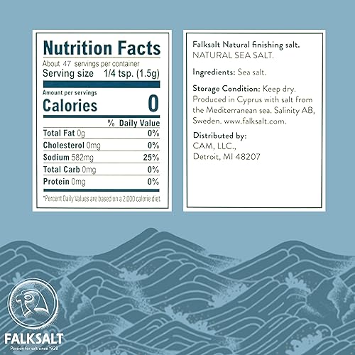 Miniatura 2 de FALKSALT | Copos de sal marina naturales orgánicas de 2.47 onzas | Certificado sin OMG, Kosher y Halal | Copos de sal marina de acabado gourmet | 5