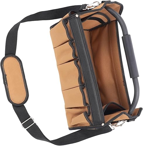 Miniatura 9 de Topyond 16-Inch Electrician Tool Bag,32 Pockets Heavy Duty Tool Bags for Men,Wide Mouth Toolbag,Large Capacity Oxford Cloth Open Top Tool Organizer