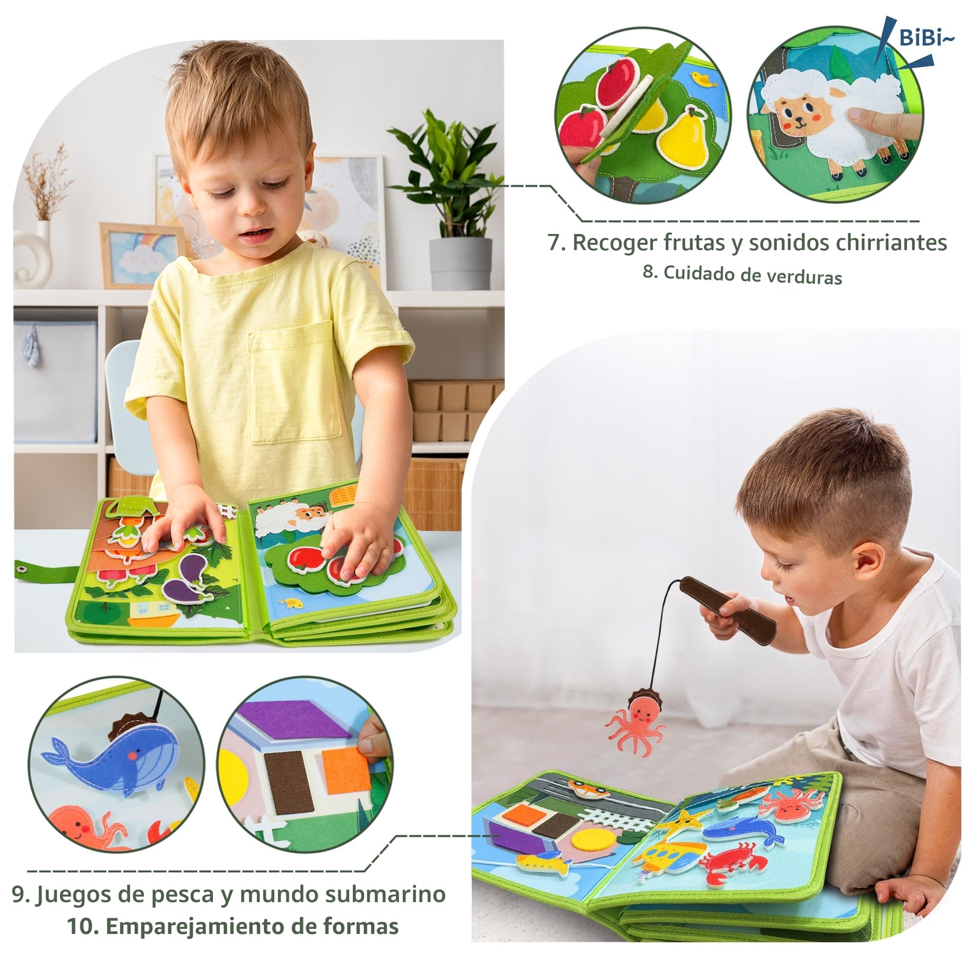 Libro Montessori 1 año, 22 en 1 Busy Board de Actividad, Sensorial Montessori Juguetes niños 1 2 3 4 años, Juegos Educativos Niños, Regalos Originales para Niños Niñas Cumpleaños Navidad