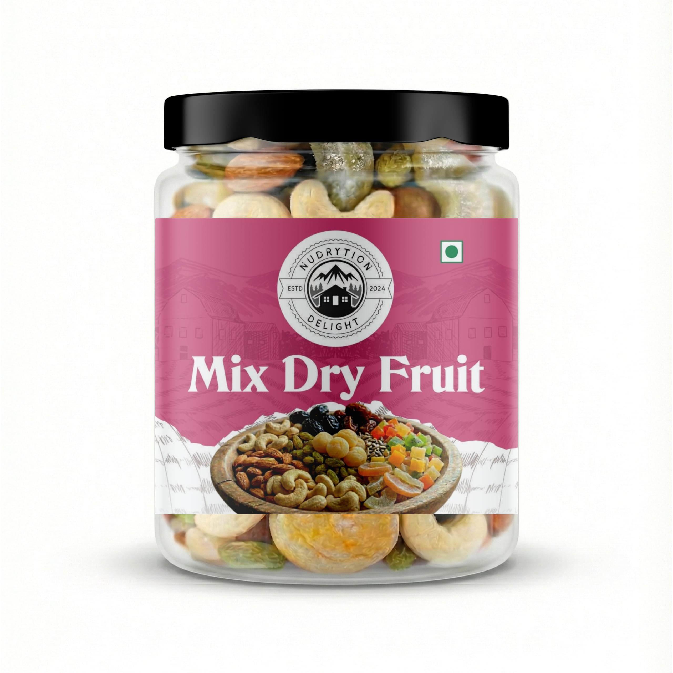 Nudrytion Delight Mix Dry Fruits | Cashews, California Almonds, Yellow Raisins, Black Dates, Black Raisins, Seeds & more | Nutritious | Natural & Healthy Snack (400g)-image-47