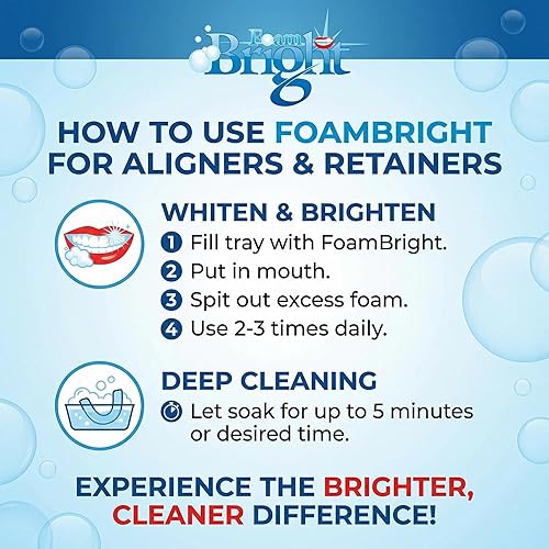 Miniatura 6 de Limpiador de retenedores y limpiador alineador de espuma. Brillante, ideal para Invisalign, espuma blanqueadora de dientes, sincera, byte,