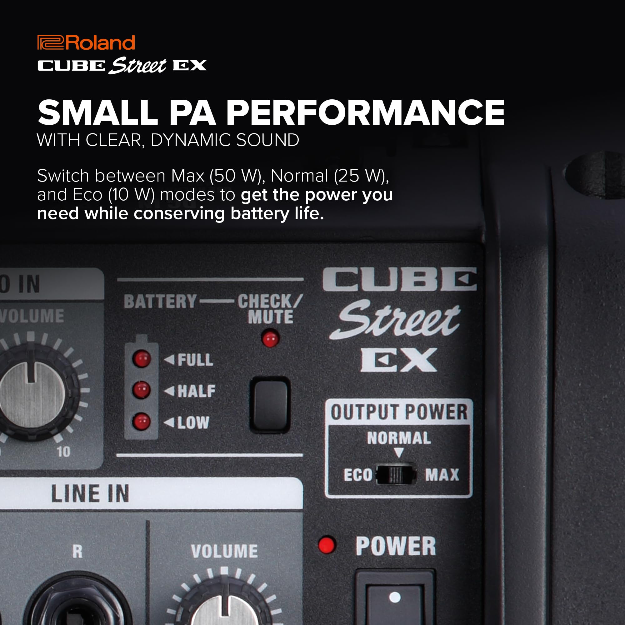 ローランド　CUBE STREET アンプ Amazon | Roland ローランド ポータブルアンプ CUBE Street EX 最大50W