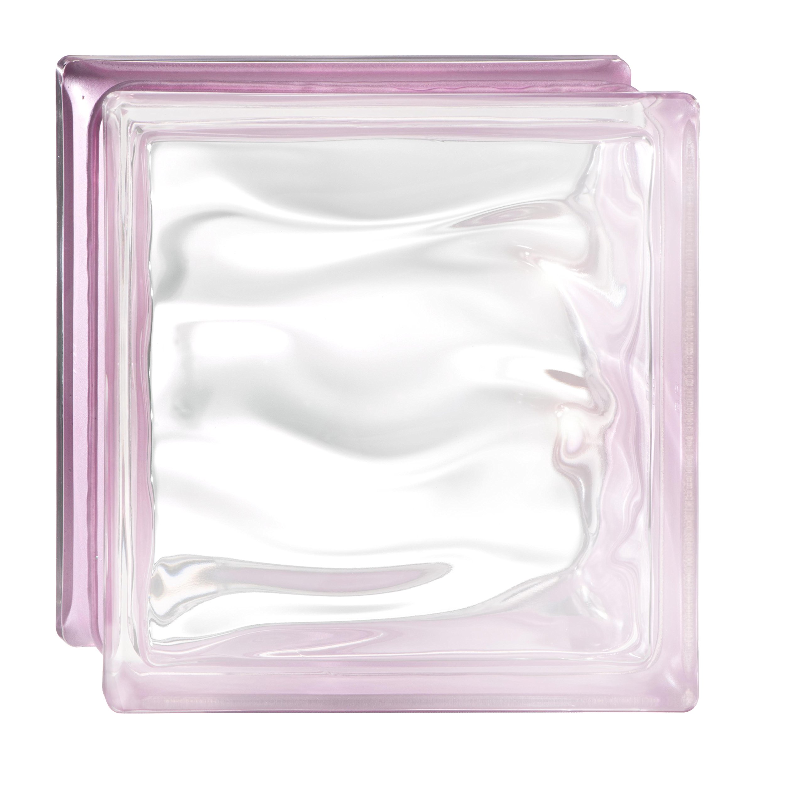 6 pieza BM bloques de vidrio AGUA reflejo amatista bloque de vidrio satinado por un lado 19x19x8 cm