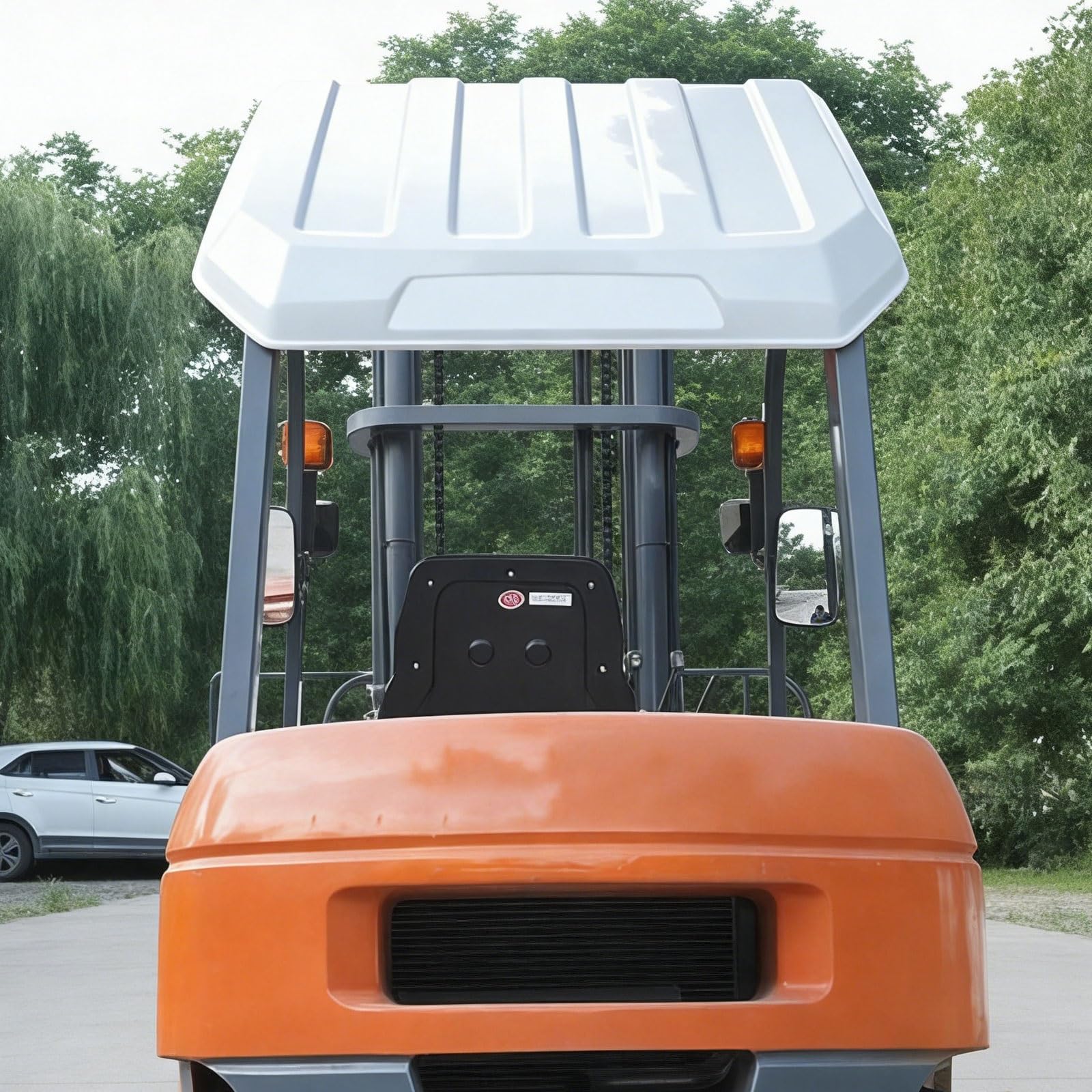 OWOHYG Tractor Canopy Cool Top Mower Canopy Made Of Pvc-U Material All-Weather Suitable Reduce Heat And Glare 110Cm X 120Cm Easy Access Weatherproof Tractor Roof Canopy.White