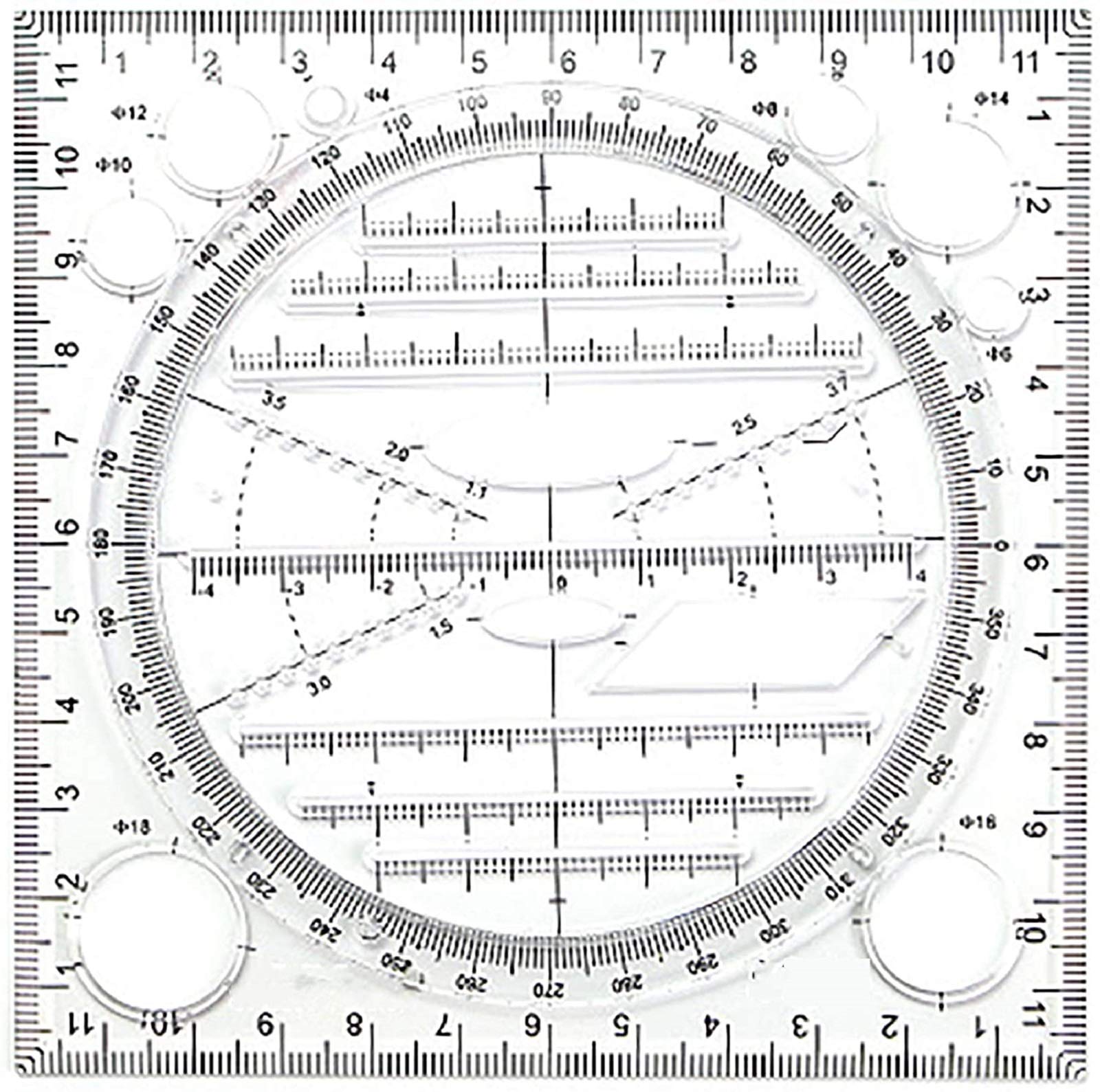 Buy Manducary Ruler, Multifunction Drawing Ruler Tool, Geometry Gauge