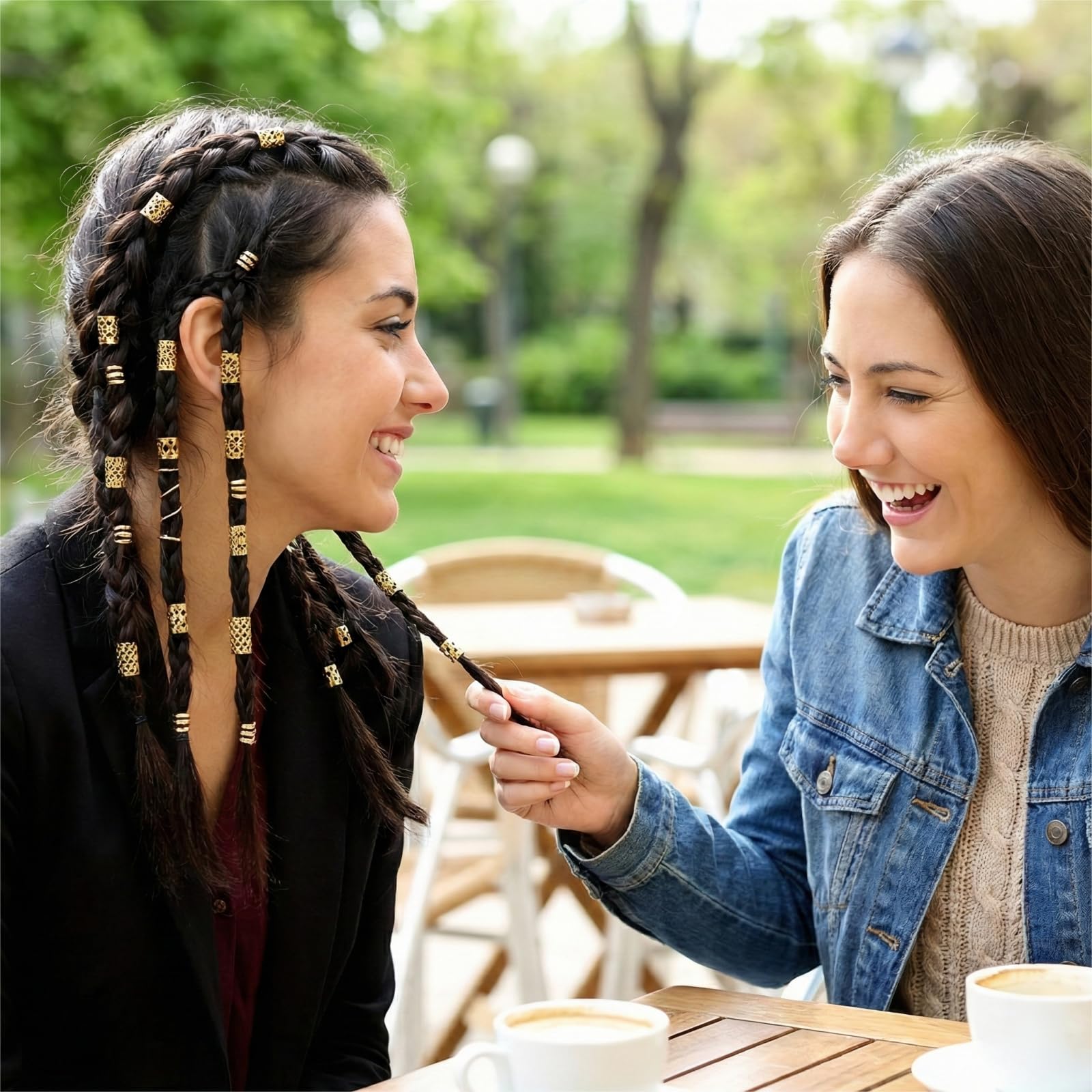 Lot de 90 bijoux de cheveux pour tresses et dreadlocks avec anneaux, manchettes, pinces à breloques, perles – Décorations de cheveux élégantes pour femmes, accessoires pour festivals, fêtes, mariages