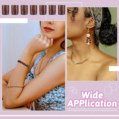 Miniatura 4 de Pandahall - 200 cuentas de madera de tubo natural de 0.31 x 0.197 pulgadas (0.315 x 0.197 in), cuentas sueltas de madera de color marrón coco