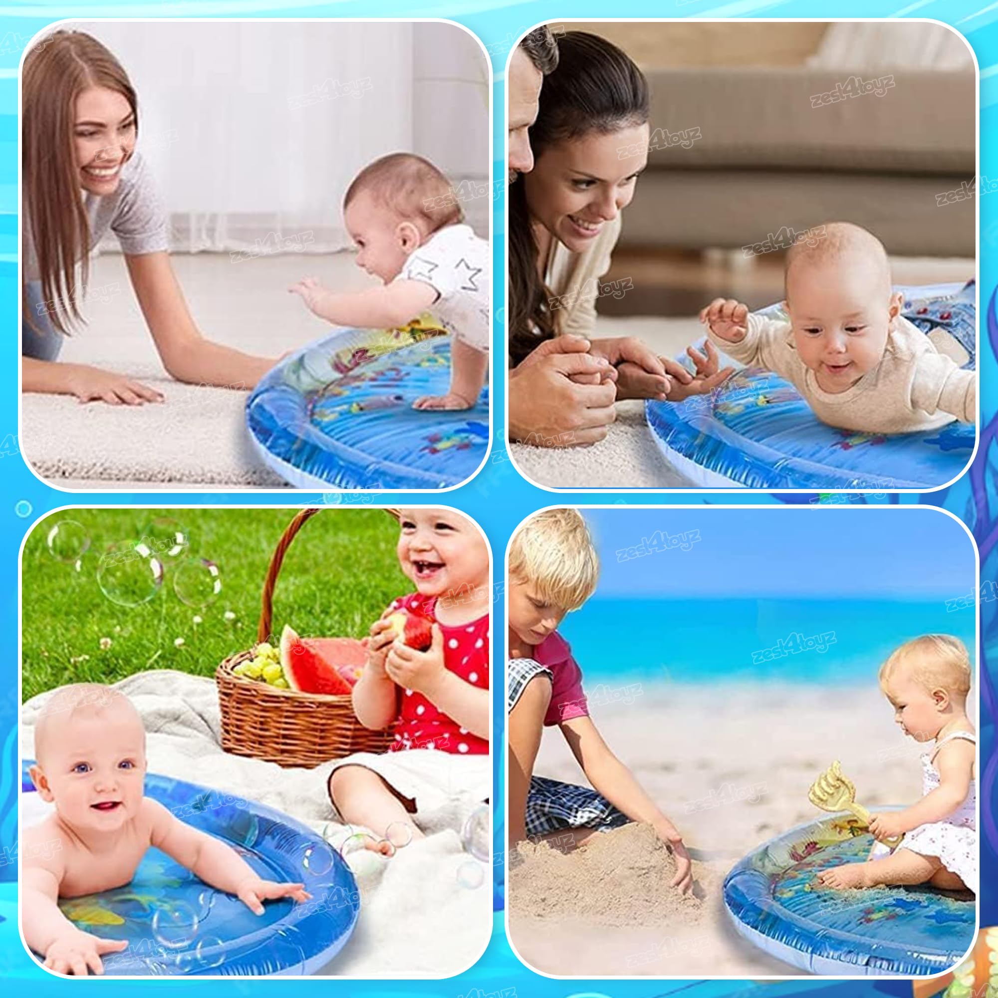 Zest 4 Toyz Tummy Time Water Mat for Baby to Play | Baby Water Mat for Floor | Play Mat for Baby 0 to 12 Months | Water Bed for Baby | New Born Baby Gifts | Baby Toys | Playmat for Babies 0-3 Years 4