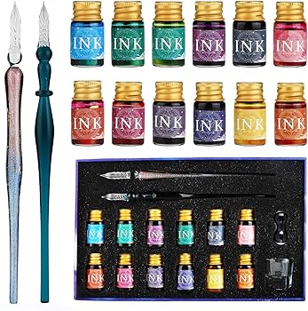 Amazon.co.jp: Mancola ペン2*本体 インクガラスディップペン