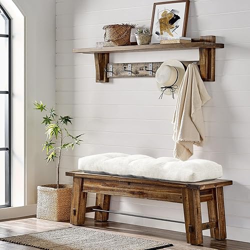 Miniatura 7 de downluxe Cojín de banco de interior para muebles de interior, cojín de asiento de banco de espuma viscoelástica con textura copetudo,