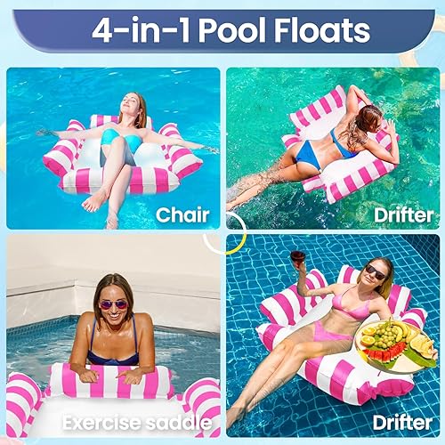 Miniatura 2 de Flotadores de piscina para adultos, flotador de verano, hamaca de agua inflable para adultos