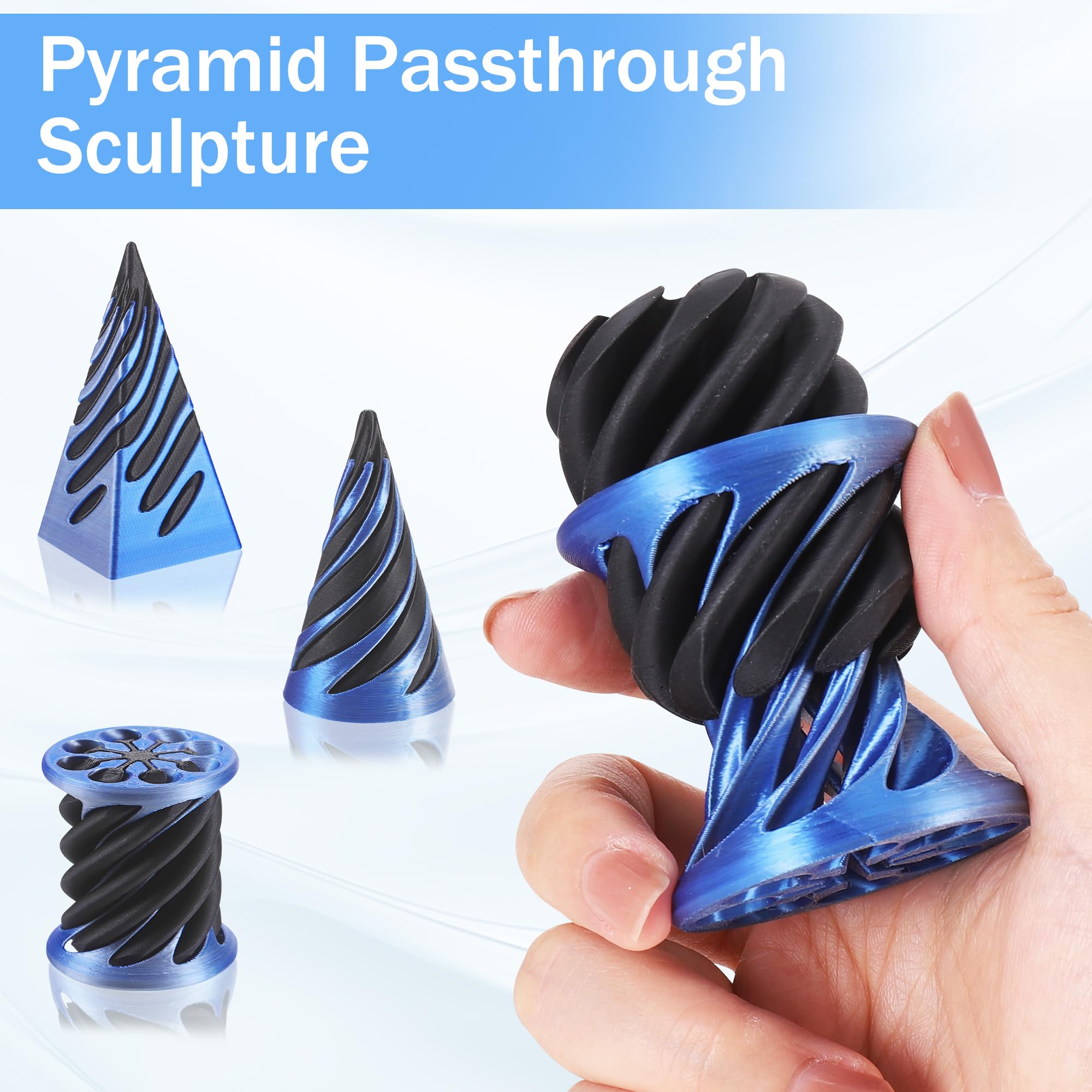 3Pcs Impossible Spiral Cone Fidget Toy, 3d Printed Fidget Toys, Stress Relief Toys for Anxiety Desk Toy Gift for Adults - Image 3