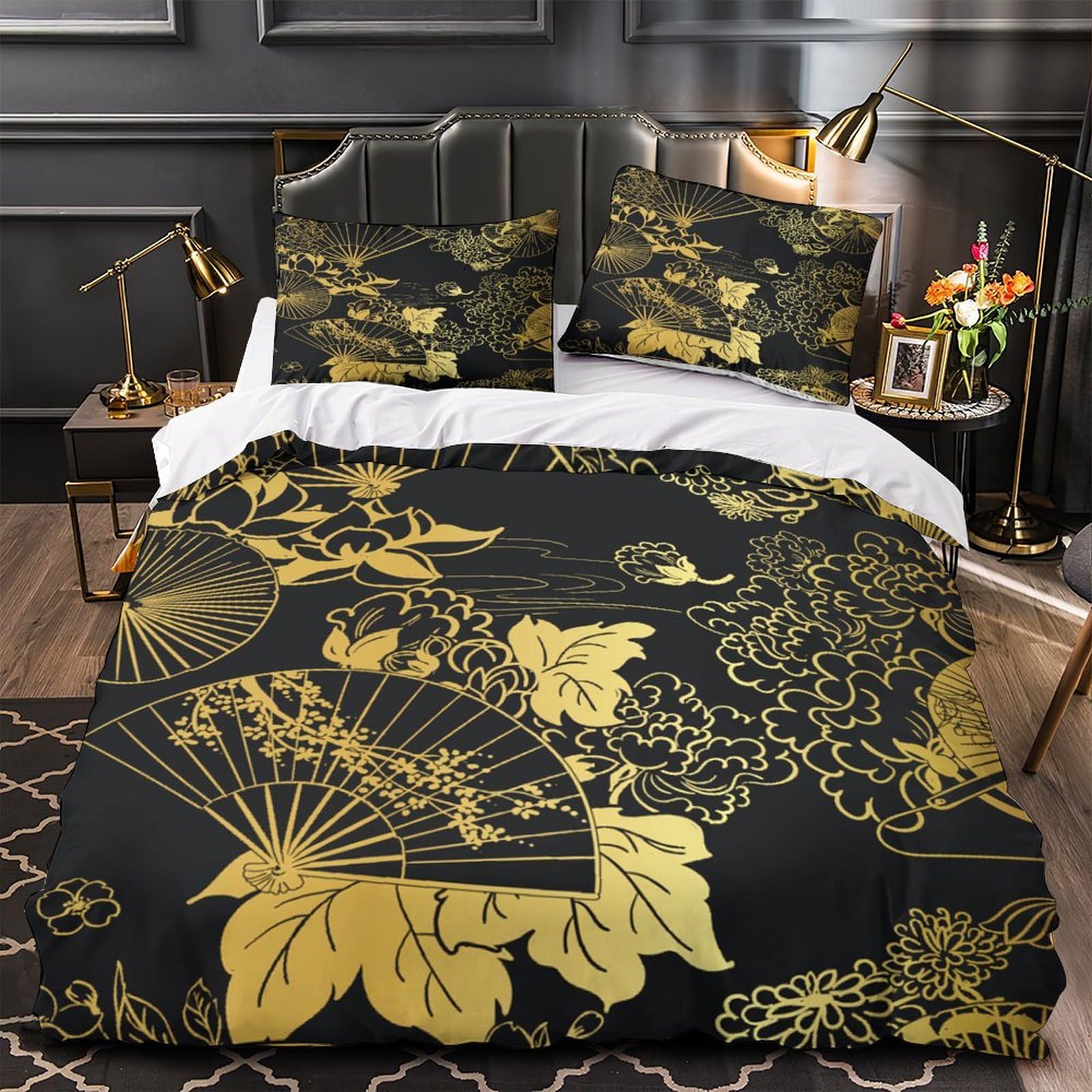 Linge de lit Noël doré chic et confortable en microfibre 200x200