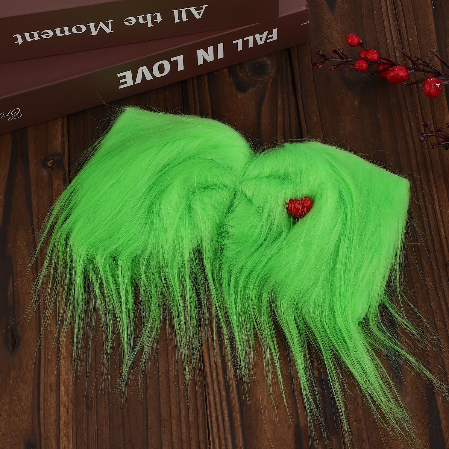 Large Green Furry Hair Bow, Green Headband Christmas Hair Clips Xmas Tree Decorations Fur Bowknot Christmas Hair Plush Pin Accessories for Women Girls Baby Costume Accessories Holiday Party - Image 3